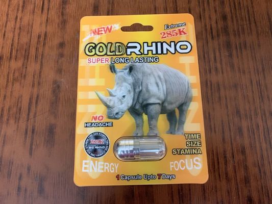 Pillole di costruzione di rinoceronte dell'oro per gli uomini 1 scatola = 24 pillole