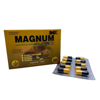 Pillole più lunghe di costruzione delle pillole della scatola 10 della pillola 1 dell'oro 24k del magnum
